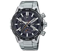 Casio Orologio Solare Uomo, misura cassa 55.60mm con quadrante Nero Analogico e cinturino Argento in Cinturino in metallo EQB-2000DB-1AER