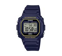Casio Orologio unisex F-108WH-1ACF Big Square con display digitale al quarzo, nero, Blu/giallo., Orologio al quarzo