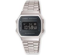 Orologio CASIO A168WEM-1E Acciaio Nero Digitale Chrono Alarm Unisex VINTAGE