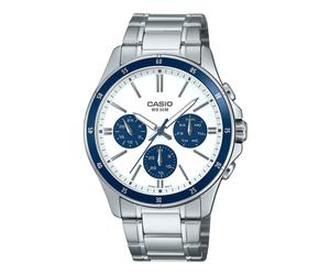 Casio Placcato Ionico Acciaio Quadrante Bianco MTP-1374D-7A2V Orologio da Uomo