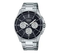 Casio Placcato Ionico Acciaio Quadrante Nero MTP-1374D-1A3V 50M Orologio da Uomo