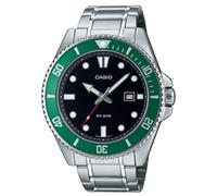 Casio Quadrante Nero Giappone Mov't Al Quarzo MDV-107D-3 WR200M Orologio da Uomo