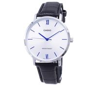 Casio Quarzo Quadrante Bianco Cinturino in Pelle MTPVT01L7B1 Orologio da Uomo