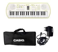Casio SA-50 Mini Tastiera a 32 tasti, Bianco/Giallo Limone + Bag + Alimentatore
