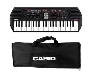 Casio SA-81 Tastiera Portatile a 44 Tasti, Nera/Grigio Chiaro, con Borsa da Trasporto Nera
