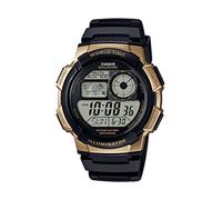 Casio Serie AE1000W | Orologio digitale da uomo | 100M WR | Multi Allarmi | Cronometro 100 SEC | Timer conto alla rovescia | Mappa del mondo per l'ora del mondo | Luce LED | Display analogico LC |
