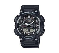 Casio Serie AEQ110BW | Orologio analogico digitale da uomo | 100M WR | Allarmi multipli | Cronometro 100 SEC | Timer conto alla rovescia | Mappa del mondo per l'ora mondiale | Luce LED | Display LC |