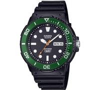 Casio Serie MRW-230H | Nero/Verde | Lunetta girevole | Resistente all'acqua 100M | Indicatore giorno-data | Orologio analogico, nero/verde