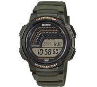 Casio Serie WS-1800 | Orologio digitale | Verde | Illuminatore a LED con luce di emergenza | Allarme | Ora mondiale | Calendario automatico completo
