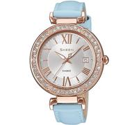 Casio Sheen SHE-4057PGL-7BUER Orologio Donna Cristalli Swarovski Cinturino Pelle