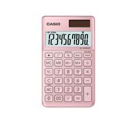Calcolatrice tascabile Casio SL-1000SC - Schermo extra large da 10 cifre - Alimentazione solare e a batteria - Colore rosa