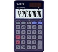 Casio SL-310TER+ Calcolatrice Tascabile - Display LC Extra Large da 10 Cifre - Funzione Convertitore Euro - Colore Blu Scuro