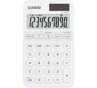 CASIO SL-310YC Calcolatrice tascabile compatta ed elengate con calcolo del tempo, bianca