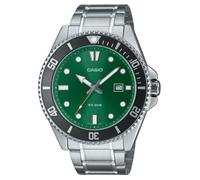 Casio Standard Analog Stainless Steel Green Dial MDV-107D-3A2V 200M Mens Watch
