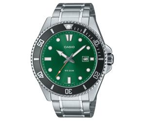 Casio Standard Analog Stainless Steel Green Dial MDV-107D-3A2V 200M Mens Watch