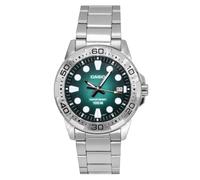Casio Standard Analog Stainless Steel Green Dial MTD-140D-3AV 100M Men's Watch