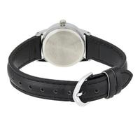 Casio LTP-V002L-1B3 Women's Black Leather Band Black Date Dial 3-Hand Analog Watch