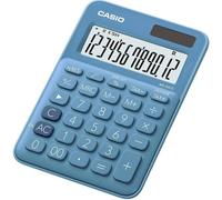 CASIO Tischrechner MS-20UC-BU, 12-stellig, in Trendfarben, Steuerberechnung, Zeitumrechnung, Solar-/Batteriebetrieb, 2.3 x 10.5 x 14.95 cm