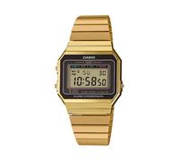 Casio Unisex-Adulto Vintage A700WG-9ADF Quadrante Digitale Oro Acciaio Inox Ste