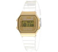 Casio Unisex Vintage A168XESG-9ADF Oro Quadrante Digitale Cinturino Resina Tr...