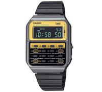 Casio Vintage CA-500WEGG-9BEF Unisex Watch - Calculator, Black Dial, Stainless Steel Bracelet