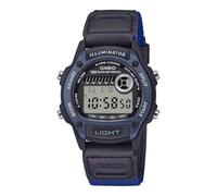 Casio W-220HF-2AVDF Orologio digitale unisex 37 mm, cinturino in resina nero blu, cronometro, timer, sveglia, doppio fuso orario, resistente all'acqua fino a 50 m