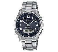 Casio WAVE CEPTOR Orologio con Ricezione Segnale Radio e Funzione Solare, Vetro Zaffiro, Nero/Azzuro, Analogico - Digitale, Uomo con Cinturino in Titanio Massiccio, LCW-M100TSE-1A2ER