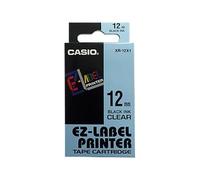 CASIO XR-12X1 - Nastro laminato, 12 mm x 8 m, nero/trasparente