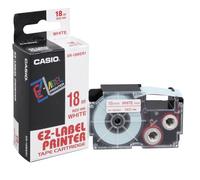 Casio XR-18WER1 Europa-Nastro di inchiostro, 18 mm, colore: rosso su bianco