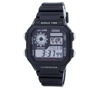 Casio Youth Illuminator World Time Alarm AE-1200WH-1AV Men's Watch