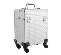 Caskunbsy Professionale Valigetta Cosmetici Trolley Trucco Caso Trucco Case, Argento, Fashion