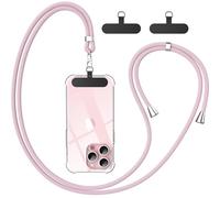 caslord Cordino per Cellulare*1, Patch Universali*2, Adatto a Tutti Gli Smartphone, Cinturino per Cellulare Abbinabile a Qualsiasi Custodia, Regolabile e Rimovibile - Oro rosa
