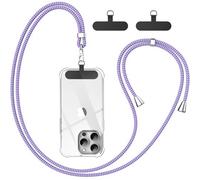 caslord Cordino per Cellulare*1, Patch Universali*2, Adatto a Tutti Gli Smartphone, Cinturino per Cellulare Abbinabile a Qualsiasi Custodia, Regolabile e Rimovibile -Blu viola