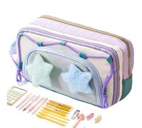 Caso a , borsa per penna di grande capacità da 8,27x4,33 pollici per organizzazione di cartoleria, titolare del multi-compartimento con design con cerniera, spazio di archiviazione per i riforni