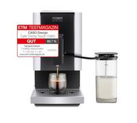 CASO Café Crema Touch - Macchina da caffè di design, con tubo e serbatoio per il latte, meccanismo conico regolabile in modo continuo, pronto per l'avvio, tutte le specialità del caffè con tocco, nero