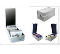 Postkartenkoffer-Sammelkoffer-Alu SAFE-161 170x135x335mm Per Ca 600 Cartoline