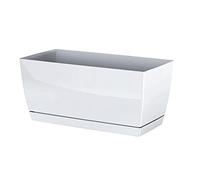 Caso da giardino in plastica Cubi P in bianco Colore 29 (Long) x 14.2 (Larghezza) x 13.6 (altezza) cm