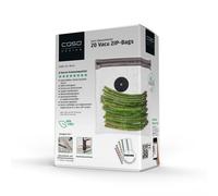CASO Vacu ZIP bags 20 x 23 cm, 20 sacchetti adatti SousVide, senza BPA, con 150 µm particolarmente resistenti, antistrappo, riutilizzabili, per macchina sottovuoto CASO (manuale) con adattatore ZIP,