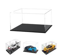 Caso di Esposizione Acrilico Trasparente Spesso 3MM, Base Spessa, Dustproof, per Oggetti da Collezione, Lego 75389 75394 75354 75337(nero, 50x40x20cm/20x16x8in)