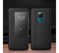 Caso di flip del telefono Compatibile con Huawei Mate 20 X Custodia View Clear Smart Window, Luxury Flip Slim Mirror Custodia rigida in pelle for PC antiurto Custodia protettiva for Huawei Mate 20 X C