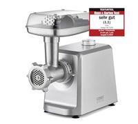 CASO FW 2500 argento tritacarne con potente motore da 2500 W, lama in titanio resistente, funzione di ritorno, molti accessori con pressa per hamburger, motore CC silenzioso