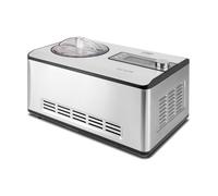 Caso Ice Creamer-2 in 1 Design Eismaschine und Joghurtmaschine mit Kompressortechnik, Produziert bis zu 2 Liter Eiscr Macchina per Il Gelato, 180 W, 2 Litri, 44 Decibel, Plastica, Argento