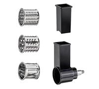 CASO Grattugia multifunzione per robot da cucina KM 1800 nero, tre diversi inserti a tamburo in acciaio inox per tagliare, grattugiare, grattugiare, lavabile in lavastoviglie