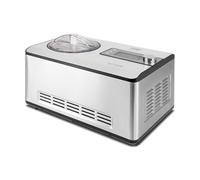Caso Ice Creamer-2 in 1 Design Eismaschine und Joghurtmaschine mit Kompressortechnik, Produziert bis zu 2 Liter Eiscr Macchina per Il Gelato, 180 W, 2 Litri, 44 Decibel, Plastica, Argento