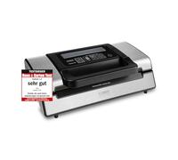 CASO Macchina sottovuoto commerciale FastVac 500 - Macchina sottovuoto in acciaio inox per uso professionale - Pompa a doppio pistone 20 litri/min, doppia saldatura, incl. 2 rotoli di pellicola gratuiti, 220-240 V, 50 Hz, 130 W