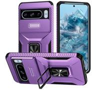 Caso per Google Pixel 9 Pro/9 Pro XL/9, con obiettivo scorrevole, copertura protettiva, militare, supporto magnetico a prova di shock, custodia per cellulare non slip, blu, 9 Pro 6,3 pollici