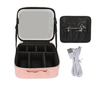 Caso per trucco per viaggi grandi alette illuminata LED LED Lucizia portatile Case del treno cosmetico rosa per viaggiare e uso quotidiano
