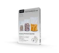 CASO Set di sacchetti professionali per sottovuoto con base, ideali per sottovuoto liquidi e alimenti voluminosi, 25 pezzi, 3 diverse misure, circa 150 µm, senza BPA