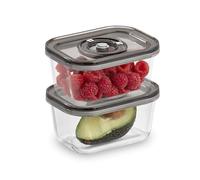 CASO VacuBoxx Eco-Duo-S - 2 x Contenitori sottovuoto da 500 ml per tutti i confezionatori sottovuoto CASO e Vacu OneTouch | adatti per lavastoviglie e microonde, senza BPA, contenitori in vetro