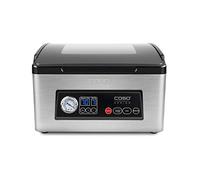 CASO VacuChef 70 - Macchina sottovuoto professionale compatta a camera per alimenti, con manometro, aspirazione potente da 70 L/min, Doppia saldatura, capacità di 8 litri - acciaio inox